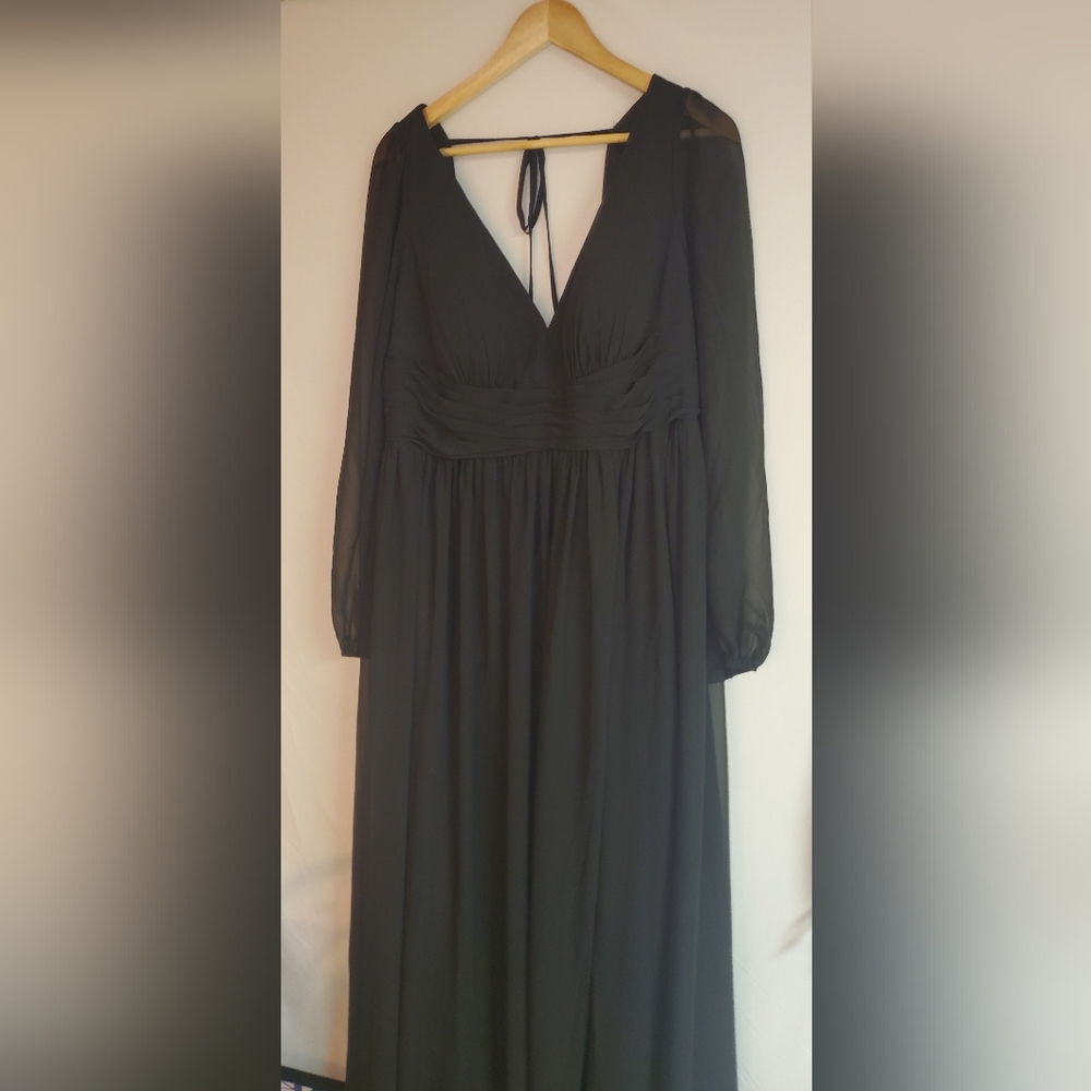 Azazie Elegant Black Long Sleeve Dress